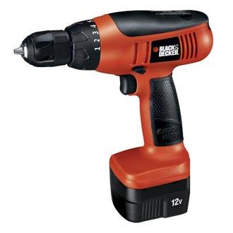 black decker CD1200SK 12v cordless drill with storage case